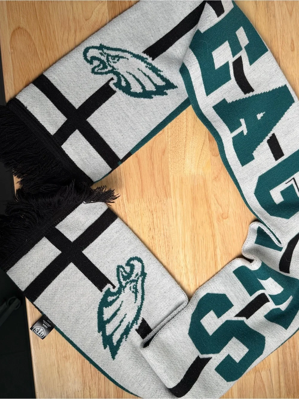 NFL Philadelphia Eagles Teal, White & Black Knit Scarf